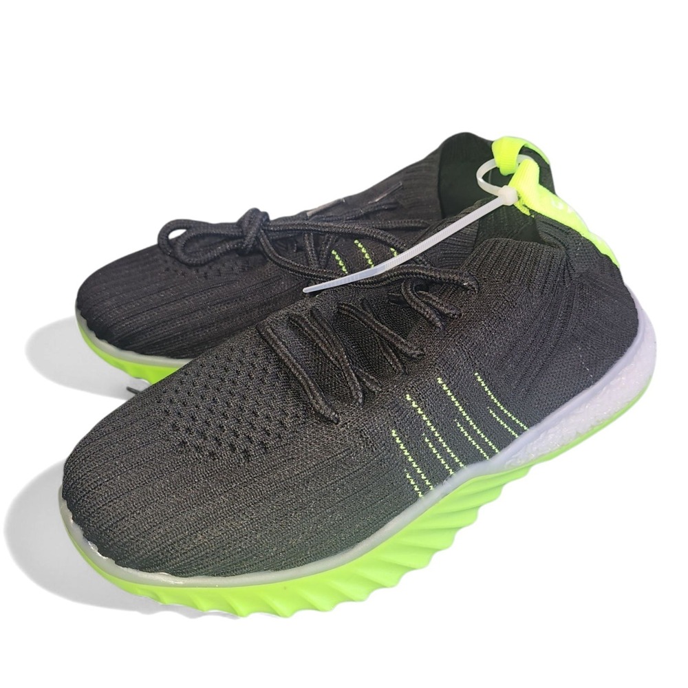 NEW Danskin Now Positive Womens Knit Black Lime Green‎ Lace Up Sneakers Shoes 6